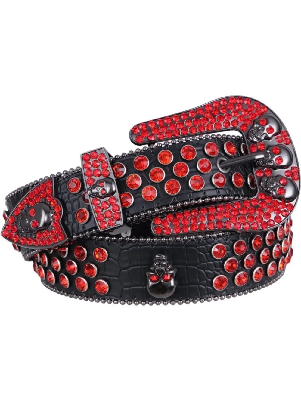 Rhinestone Western Belt for Men & Women - Bling Studded Leather Cowgirl Waist